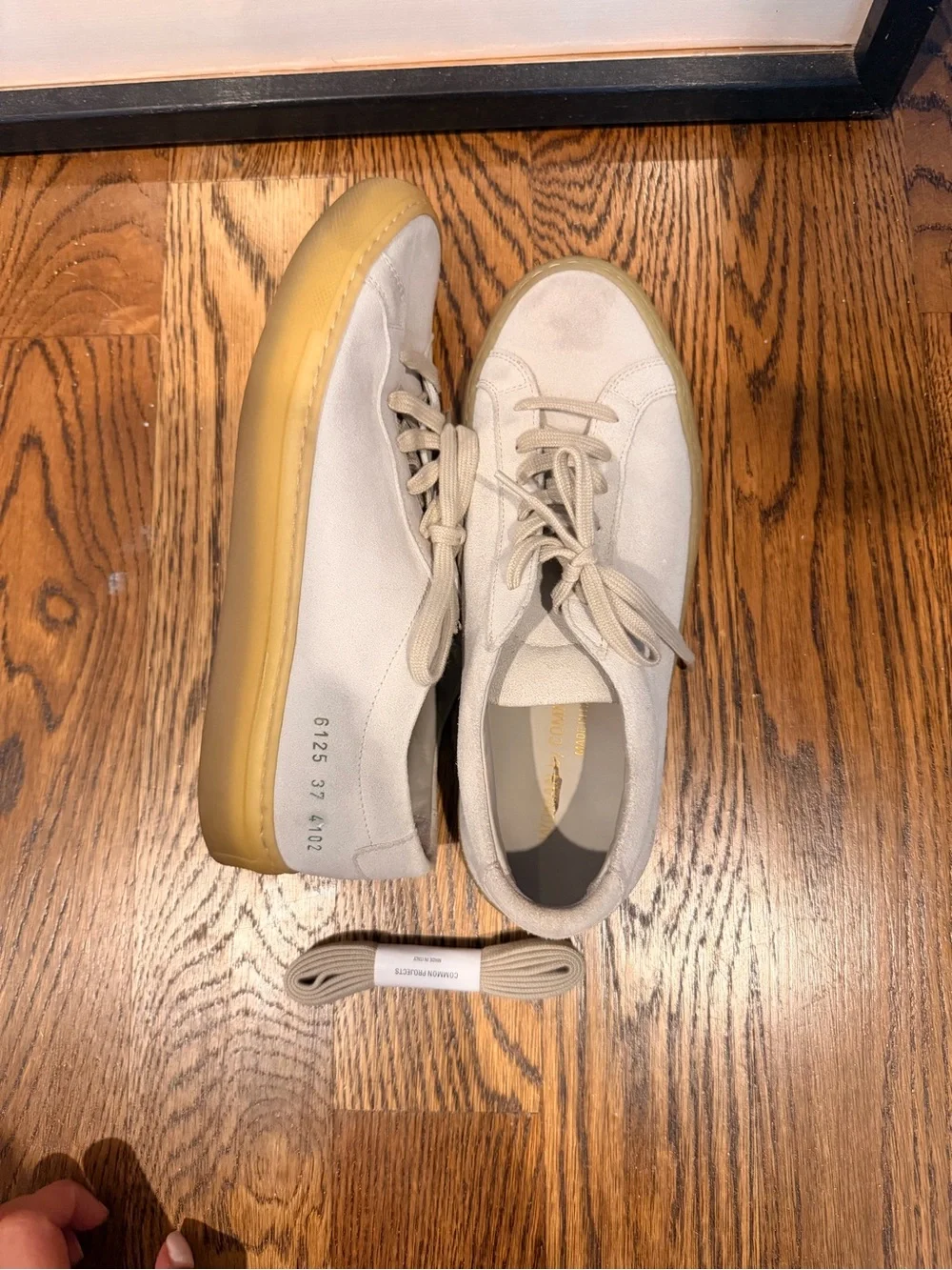 Common Projects Low-Top Sneakers in Beige with Gum Sole
